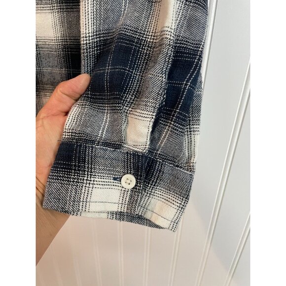 Alpine Design Navy & White Plaid Button-Up Long Sleeve Men's Shirt L - Picture 6 of 11